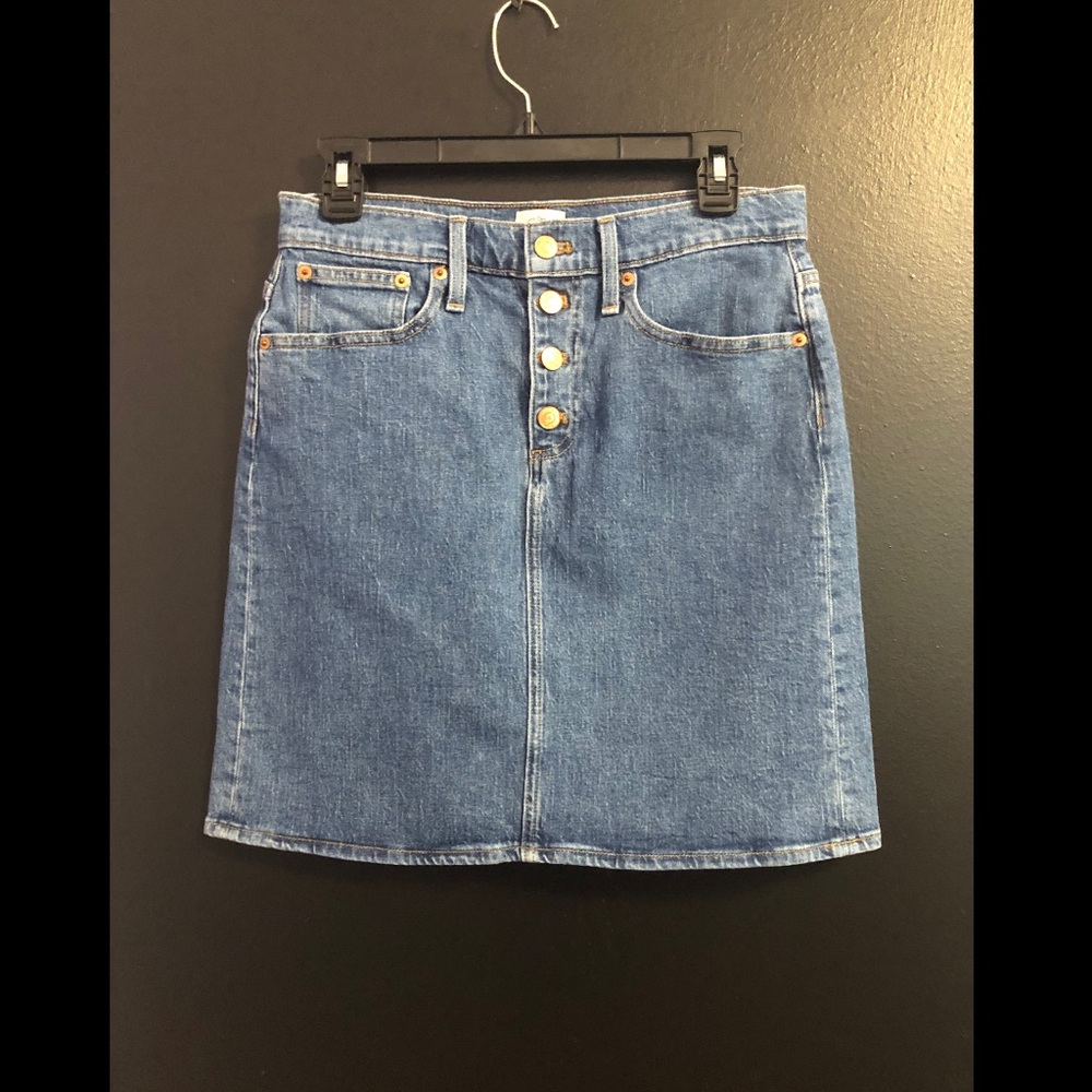 J. Crew Light Blue Denim Skirt with Contrast Stitching